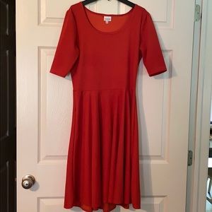 LuLaRoe Large Orange-ish Nicole Dress